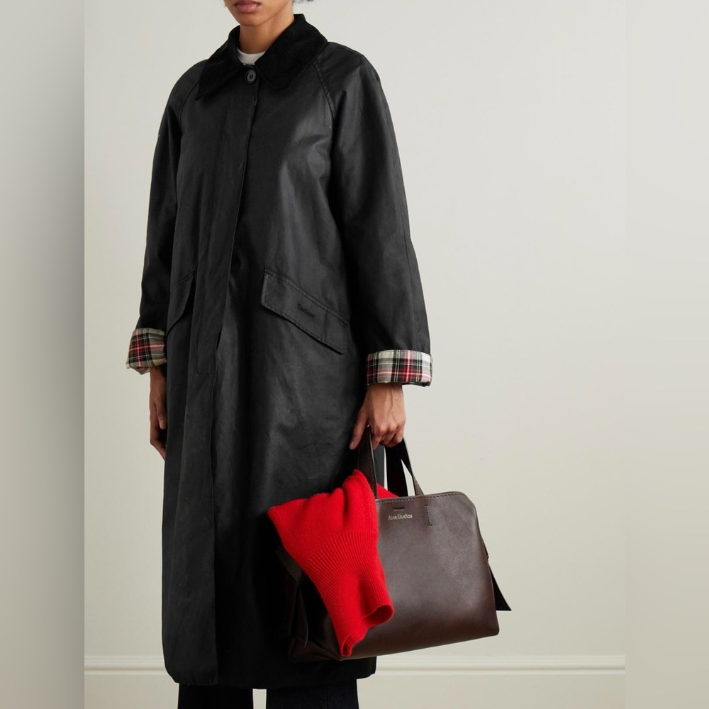 NWT Barbour ALEXACHUNG Dorothy cotton-corduroy trimmed waxed-cotton coat UK 10